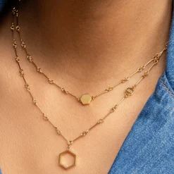 Olivia Burton Women's Jewellery | Honeymoon Gifts*Honeycomb Gold Plated Double Chain Necklace