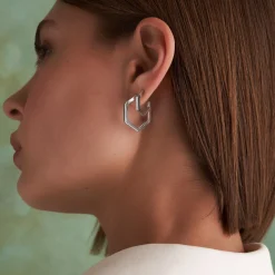Olivia Burton Women's Jewellery | Bridesmaid Gifts*Honeycomb Silver Tone Small Hoop Earrings
