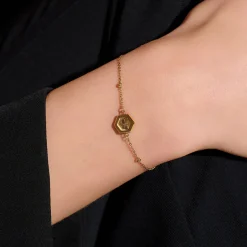 Olivia Burton Women's Jewellery | Honeymoon Gifts*Minima Bee and Honeycomb Dainty Gold Bracelet