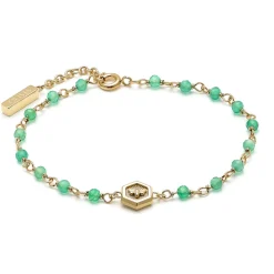 Olivia Burton Women's Jewellery | Mother Of The Groom Gifts*Minima Bee Green and Gold Plated Beaded Charm Bracelet