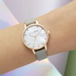Olivia Burton Women's Watches | Bride Gifts*30mm Rose Gold and Grey Leather Strap Watch