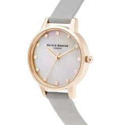 Olivia Burton Women's Watches | Bride Gifts*30mm Rose Gold and Grey Leather Strap Watch