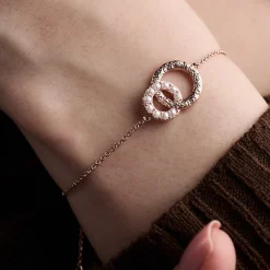 Olivia Burton Women's Jewellery | Bridesmaid Gifts*Rose Gold Pearl Interlink Dainty Chain Bracelet