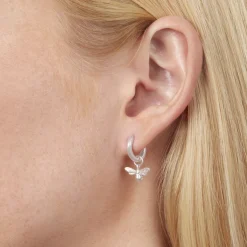 Olivia Burton Women's Jewellery | Bride Gifts*Silver Bee Huggie Hoop Earrings