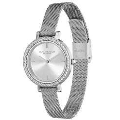 Olivia Burton Women's Watches | Mother Of The Groom Gifts*Vintage Bead 30mm Silver Mesh Watch