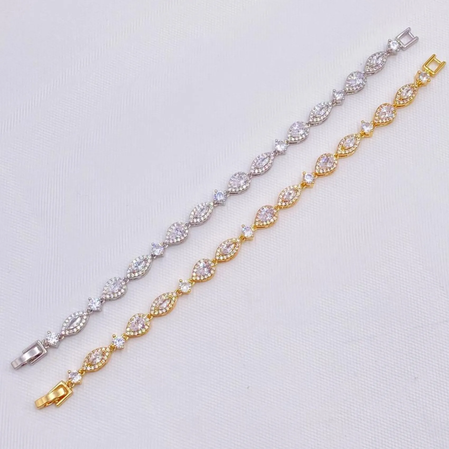 Lace & Favour Gold Prom Jewellery | Prom Bracelets*Palladium Cubic Zirconia Wedding Bracelet Gold