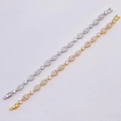 Lace & Favour Bride Gifts | Silver Wedding Jewellery*Palladium Cubic Zirconia Wedding Bracelet Silver