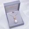Lace & Favour Pearl Jewellery | Gold Wedding Jewellery*Paloma Teardrop Pearl Pendant Necklace (Gold) |