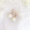 Lace & Favour Bridesmaid Gifts | Bride Gifts*Paloma Teardrop Pearl Wedding Earrings (Rose Gold) Ivory/ Rose Gold