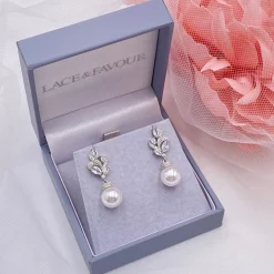Lace & Favour Bride Gifts | Pearl Jewellery*Panama Vintage Inspired Crystal and Pearl Earrings Ivory/ Silver