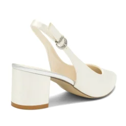 Paradox London Mother Of The Bride Shoes | Wedding Shoes*Andrienne Dyeable Satin Low Block Heel Slingbacks Ivory