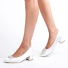 Paradox London Wedding Shoes | Low Heel*Brittney Satin Wide Fit Low Block Heel Court Shoe Ivory