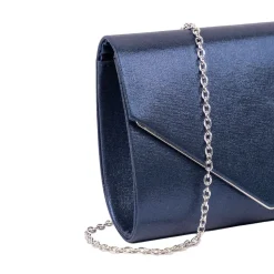 Paradox London Prom Bags | Occasion Handbags*Darcy Shimmer Box Clutch Bag Navy