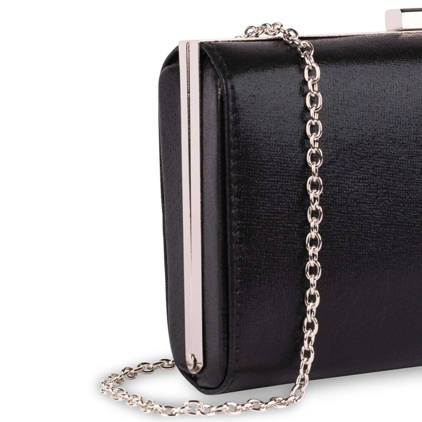 Paradox London Prom Bags | Occasion Handbags*Doria Shimmer Box Clutch Bag Black