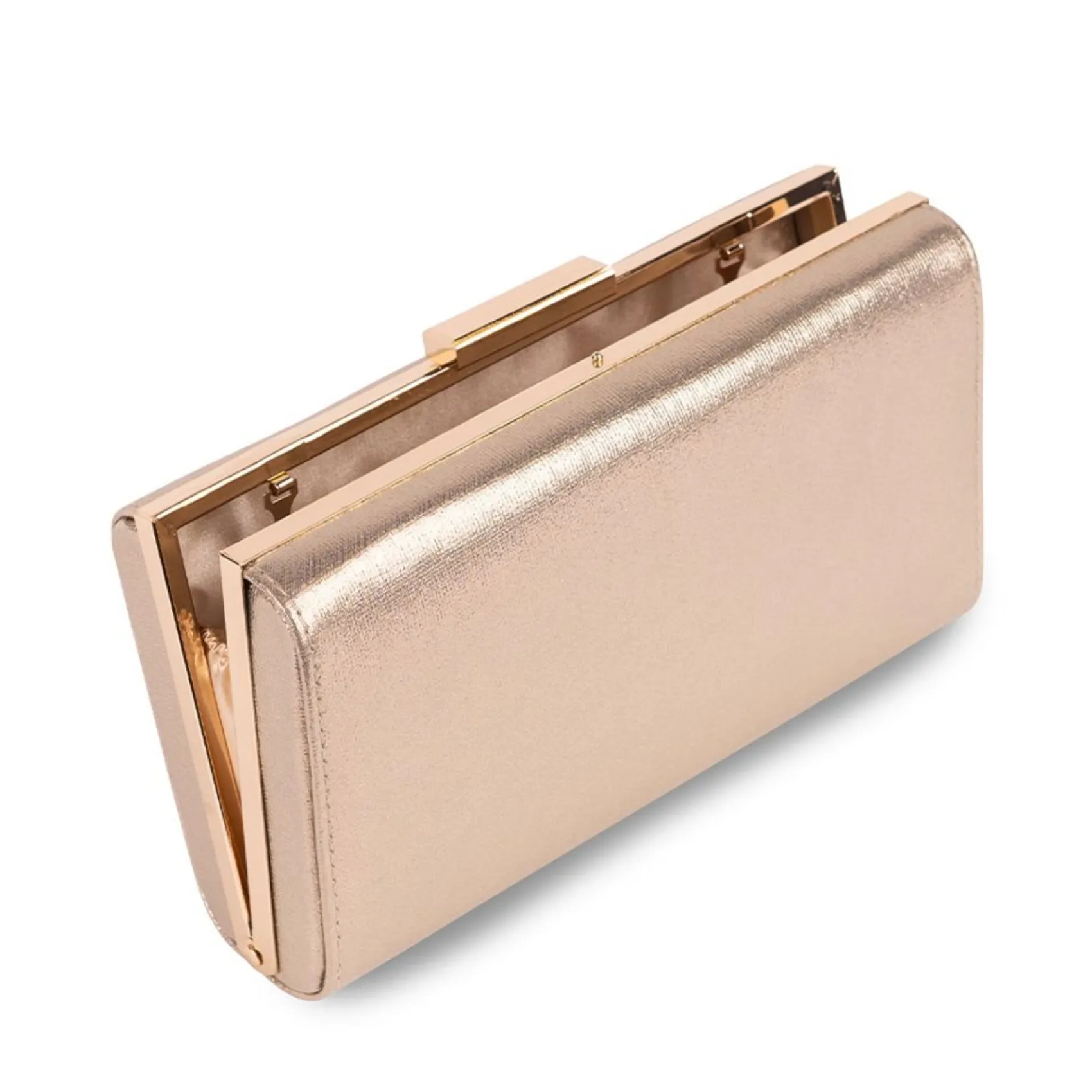 Paradox London Prom Bags | Occasion Handbags*Doria Champagne Shimmer Box Clutch Bag Champagne