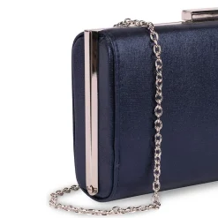 Paradox London Prom Bags | Occasion Handbags*Doria Shimmer Box Clutch Bag Navy