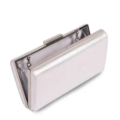 Paradox London Prom Bags | Occasion Handbags*Doria Shimmer Box Clutch Bag Silver