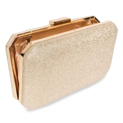 Paradox London Prom Bags | Occasion Handbags*Dulcie Glitter Box Clutch Bag Champagne