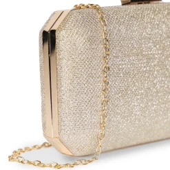 Paradox London Prom Bags | Occasion Handbags*Dulcie Glitter Box Clutch Bag Champagne