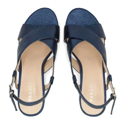 Paradox London Sparkly Prom Shoes | Prom Sandals*Ilana Shimmer Block Heel Slingback Sandals Navy