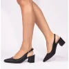 Paradox London Sparkly Prom Shoes | Low Heel Prom Shoes*Imelda Shimmer Low Block Heel Slingbacks Black