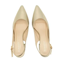 Paradox London Sparkly Prom Shoes | Gold Prom Shoes*Imelda Shimmer Low Block Heel Slingbacks Champagne