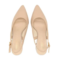 Paradox London Low Heel Prom Shoes | Prom Shoes*Isadora Faux Leather Low Block Heel Slingbacks Nude