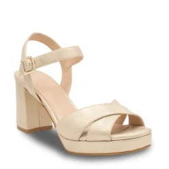 Paradox London Sparkly Prom Shoes | Gold Prom Shoes*Landon Shimmer Block Heel Platform Sandals Champagne
