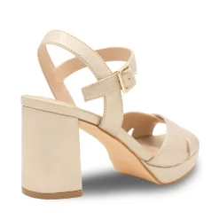 Paradox London Sparkly Prom Shoes | Gold Prom Shoes*Landon Shimmer Block Heel Platform Sandals Champagne