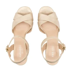 Paradox London Sparkly Prom Shoes | Gold Prom Shoes*Landon Shimmer Block Heel Platform Sandals Champagne