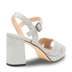 Paradox London Sparkly Prom Shoes | Silver Prom Shoes*Landon Shimmer Block Heel Platform Sandals Silver