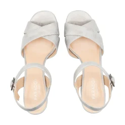 Paradox London Sparkly Prom Shoes | Silver Prom Shoes*Landon Shimmer Block Heel Platform Sandals Silver