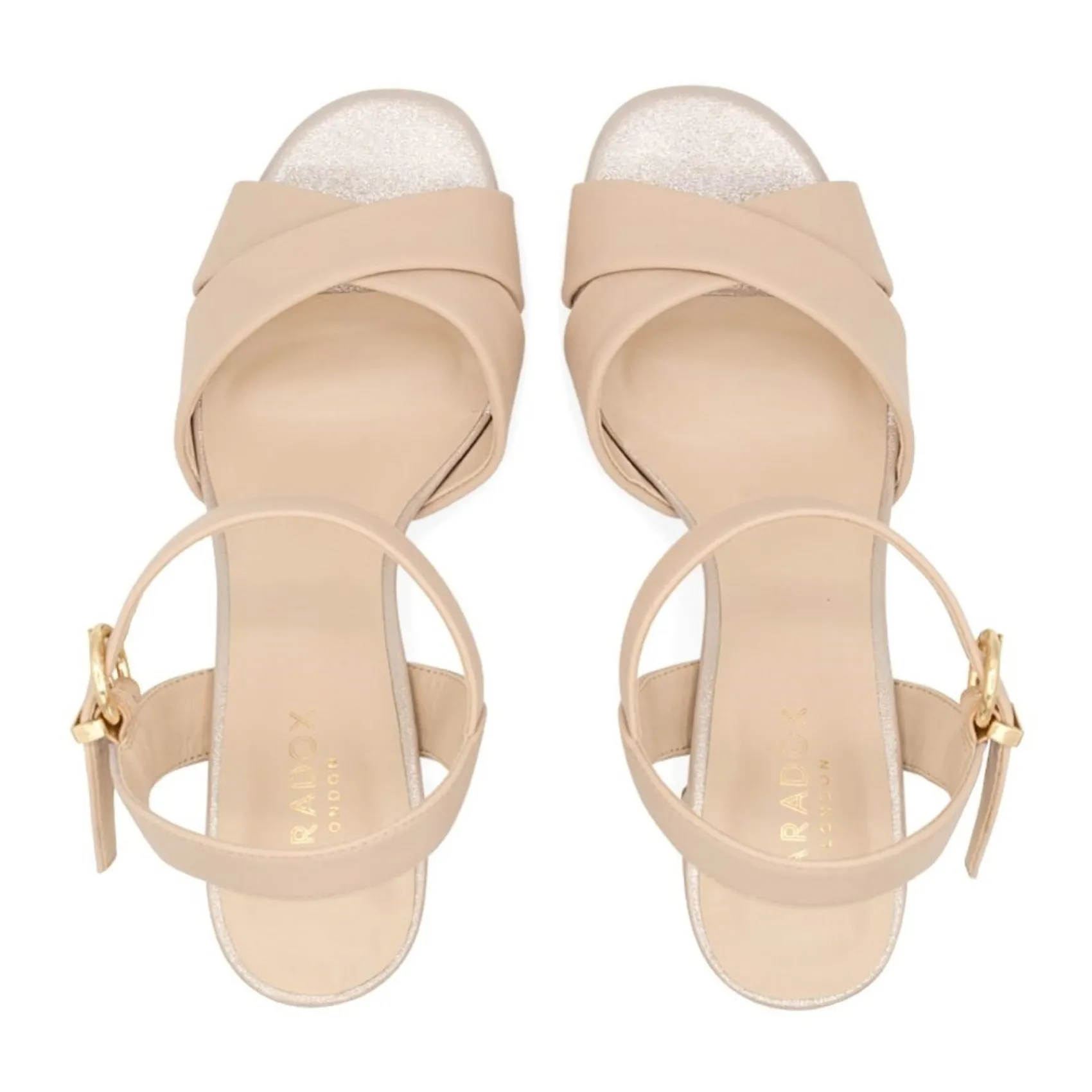 Paradox London Prom Sandals | Prom Shoes*Leya Faux Leather Block Heel Platform Sandals Nude