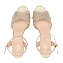 Paradox London Sparkly Prom Shoes | Gold Prom Shoes*Mowenna Shimmer Kitten Heel Sandals Champagne