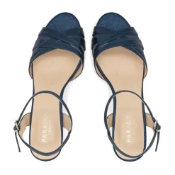 Paradox London Sparkly Prom Shoes | Prom Sandals*Mowenna Shimmer Kitten Heel Sandals Navy