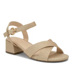 Paradox London Sparkly Prom Shoes | Gold Prom Shoes*Neala Glitter Wide Fit Low Block Heel Sandals Champagne