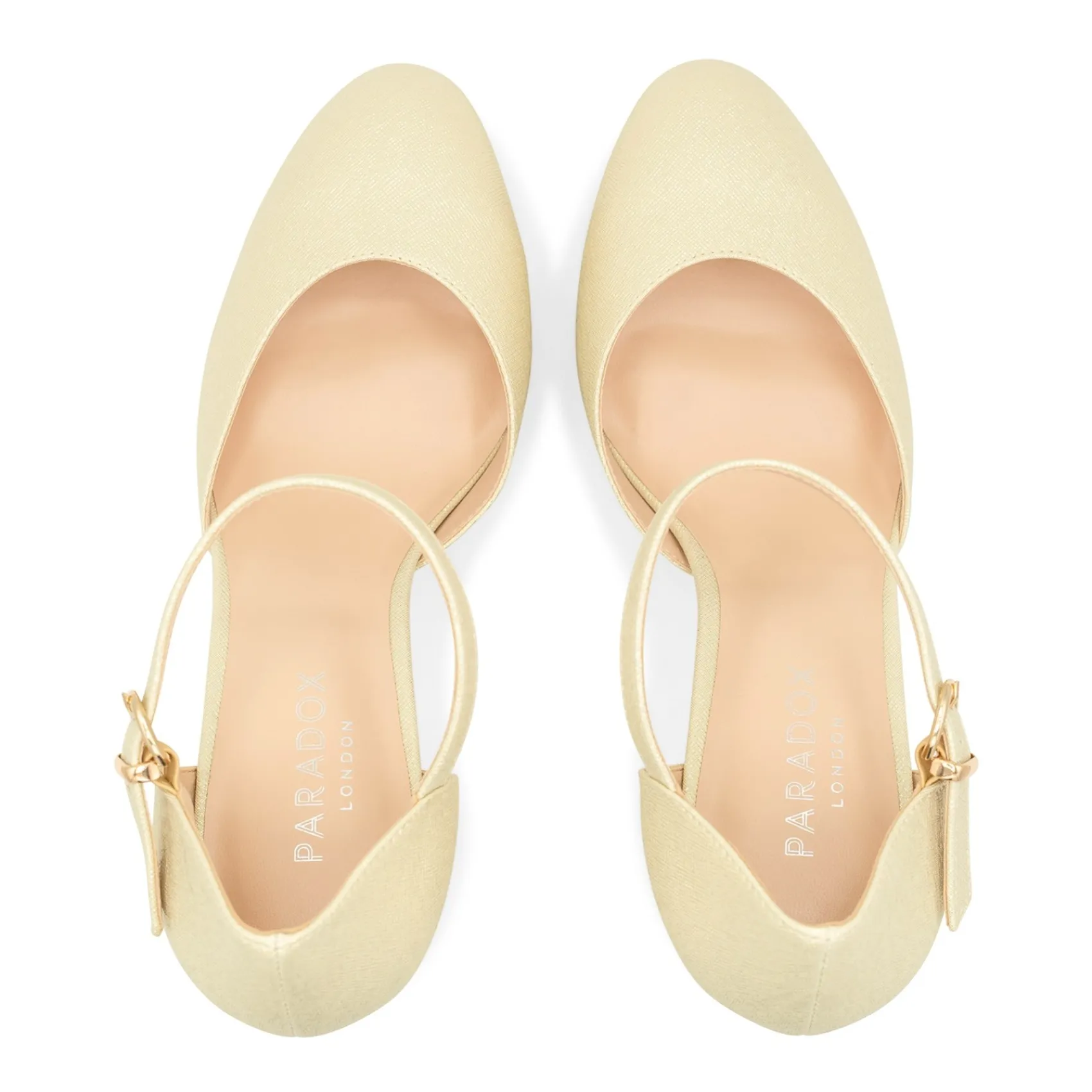 Paradox London Sparkly Prom Shoes | Gold Prom Shoes*Rory Shimmer Block Heel Platform Shoes Champagne