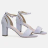 Perfect Bridal Wedding Guest Shoes | Mother Of The Bride Shoes*Andrea Blue Suede Block Heel Ankle Strap Sandals Blue 