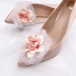Perfect Bridal Bride Gifts | Shoe Jewellery*Apple Pink Flower Shoe Clips
