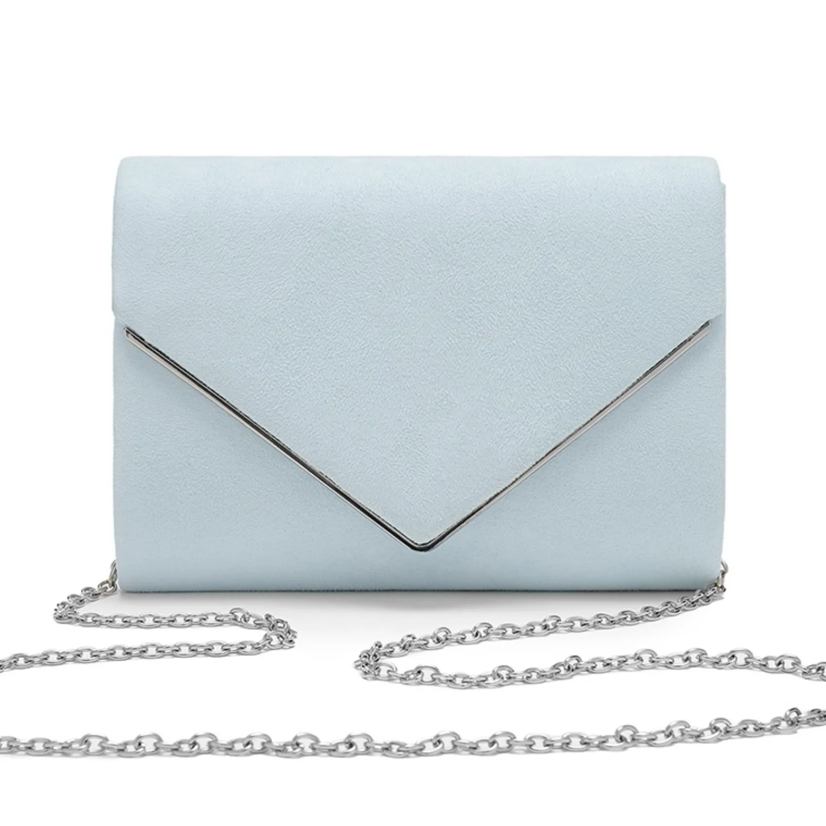 Perfect Bridal Something Blue Gifts | Wedding Guest Bags*Bea Suede Envelope Clutch Bag Blue
