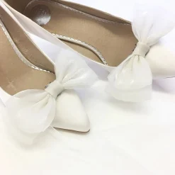 Perfect Bridal Bride Gifts | Shoe Jewellery*Daphne Organza Bow Shoe Clips Ivory