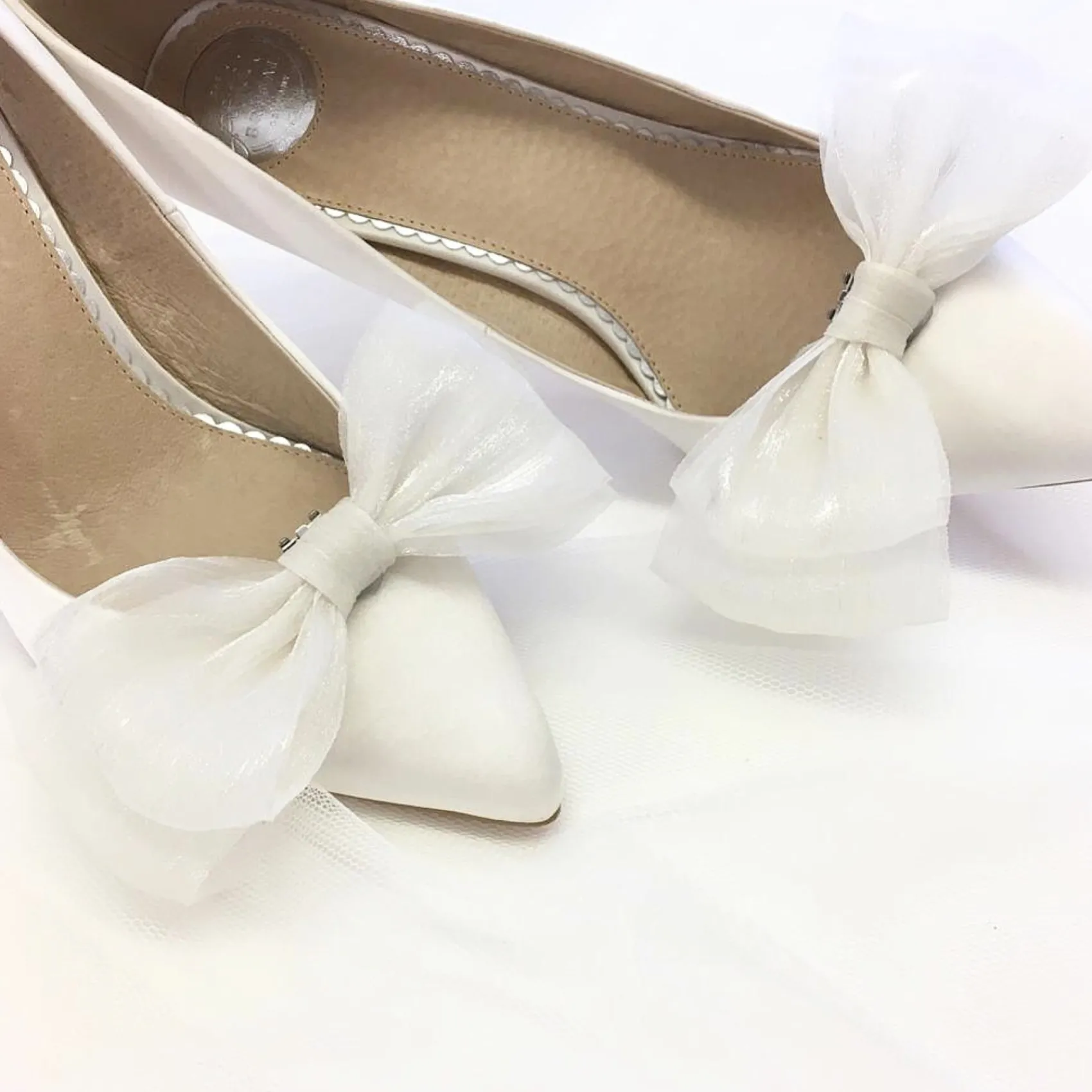 Perfect Bridal Bride Gifts | Shoe Jewellery*Daphne Organza Bow Shoe Clips Ivory