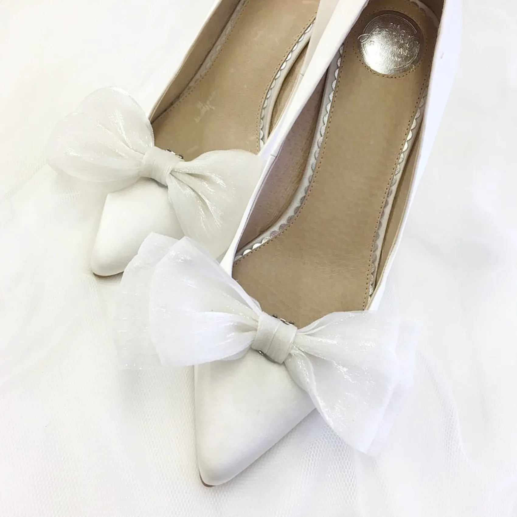 Perfect Bridal Bride Gifts | Shoe Jewellery*Daphne Organza Bow Shoe Clips Ivory