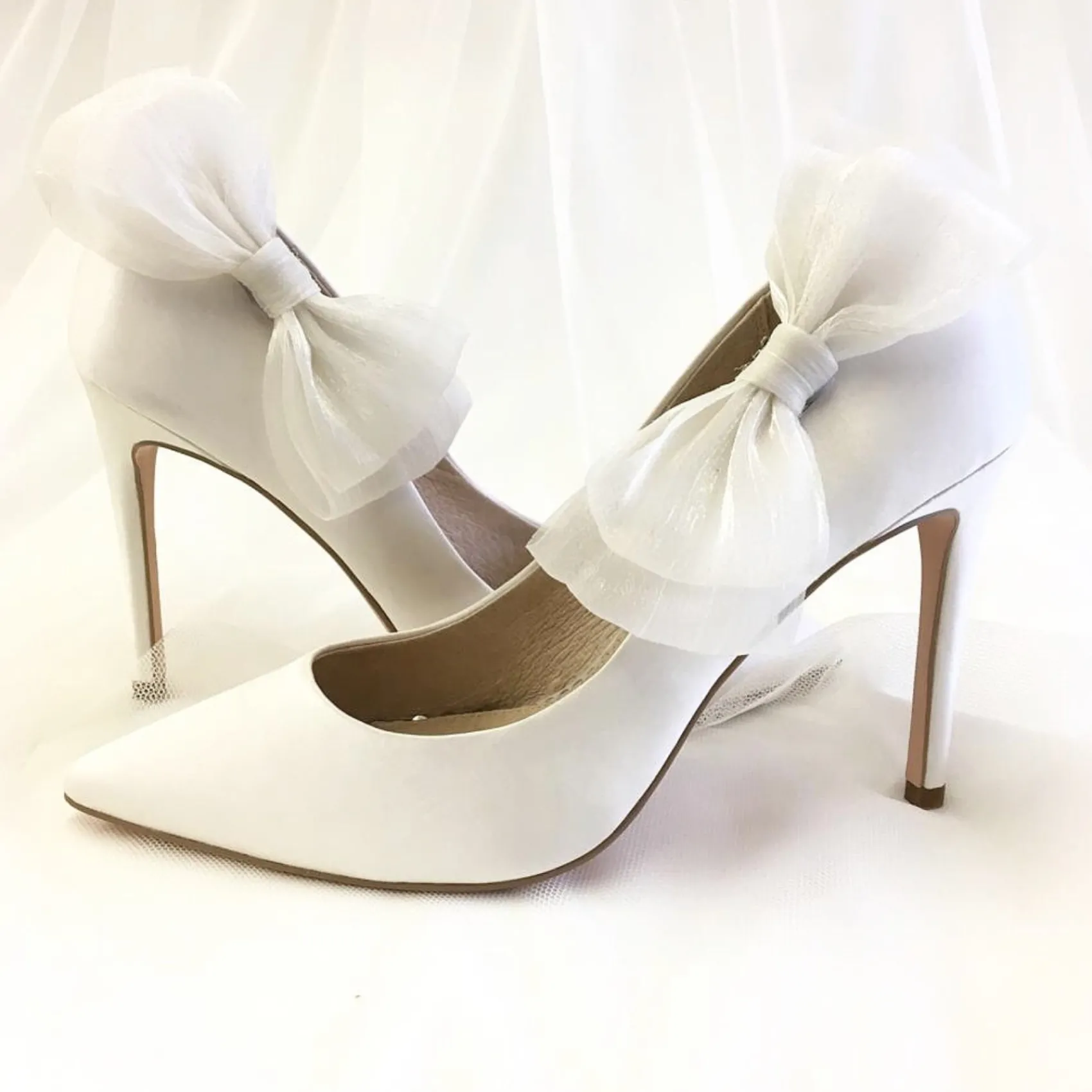 Perfect Bridal Bride Gifts | Shoe Jewellery*Daphne Organza Bow Shoe Clips Ivory