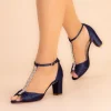 Perfect Bridal Sparkly Prom Shoes | Prom Sandals*Dolly Block Heel Diamante T-Bar Sandals Midnight