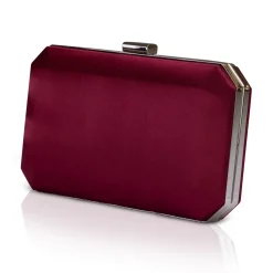 Perfect Bridal Prom Bags | Wedding Guest Bags*Ebony Satin Box Clutch Bag Berry