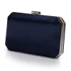 Perfect Bridal Prom Bags | Wedding Guest Bags*Ebony Satin Box Clutch Bag Navy