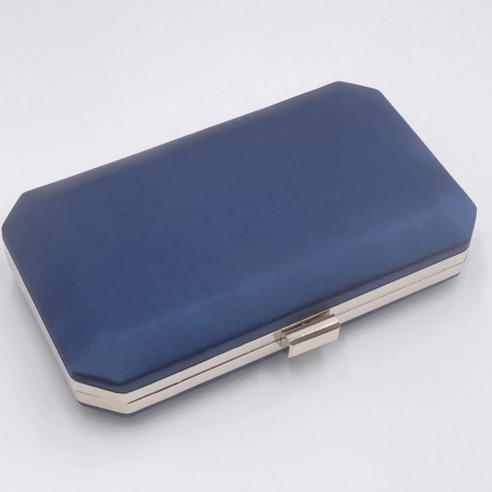 Perfect Bridal Prom Bags | Wedding Guest Bags*Ebony Satin Box Clutch Bag Navy