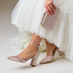 Perfect Bridal Prom Bags | Wedding Guest Bags*Ebony Satin Box Clutch Bag Taupe