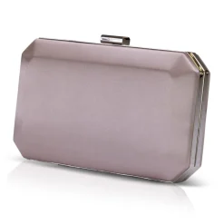 Perfect Bridal Prom Bags | Wedding Guest Bags*Ebony Satin Box Clutch Bag Taupe